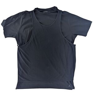 Jordan Mens Size 3XL Layered Tank Tee Shirt Y2K Streetwear BasketBall Black